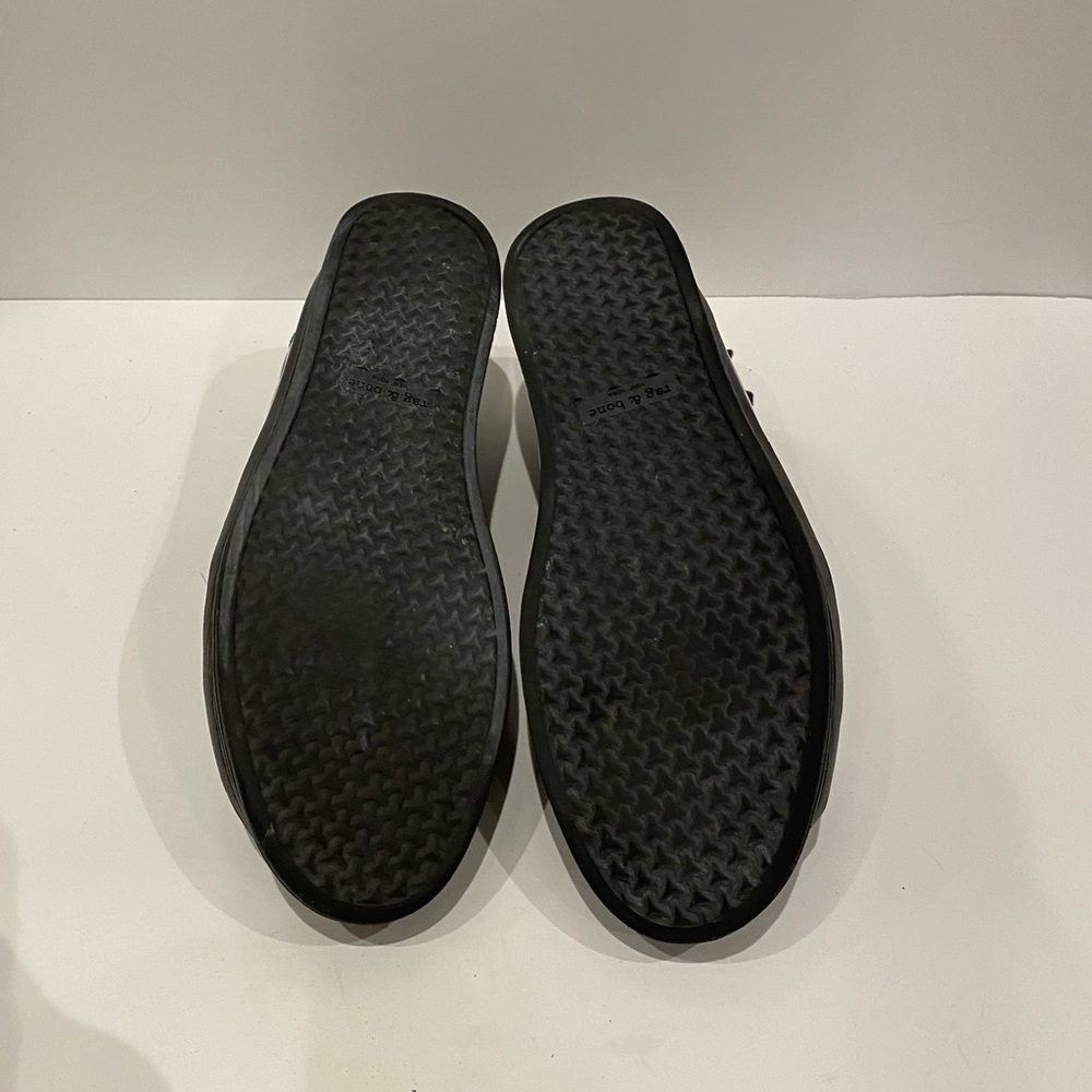 Rag & Bone RB1 Black Glossy Leather Sneakers - Picture 3 of 3